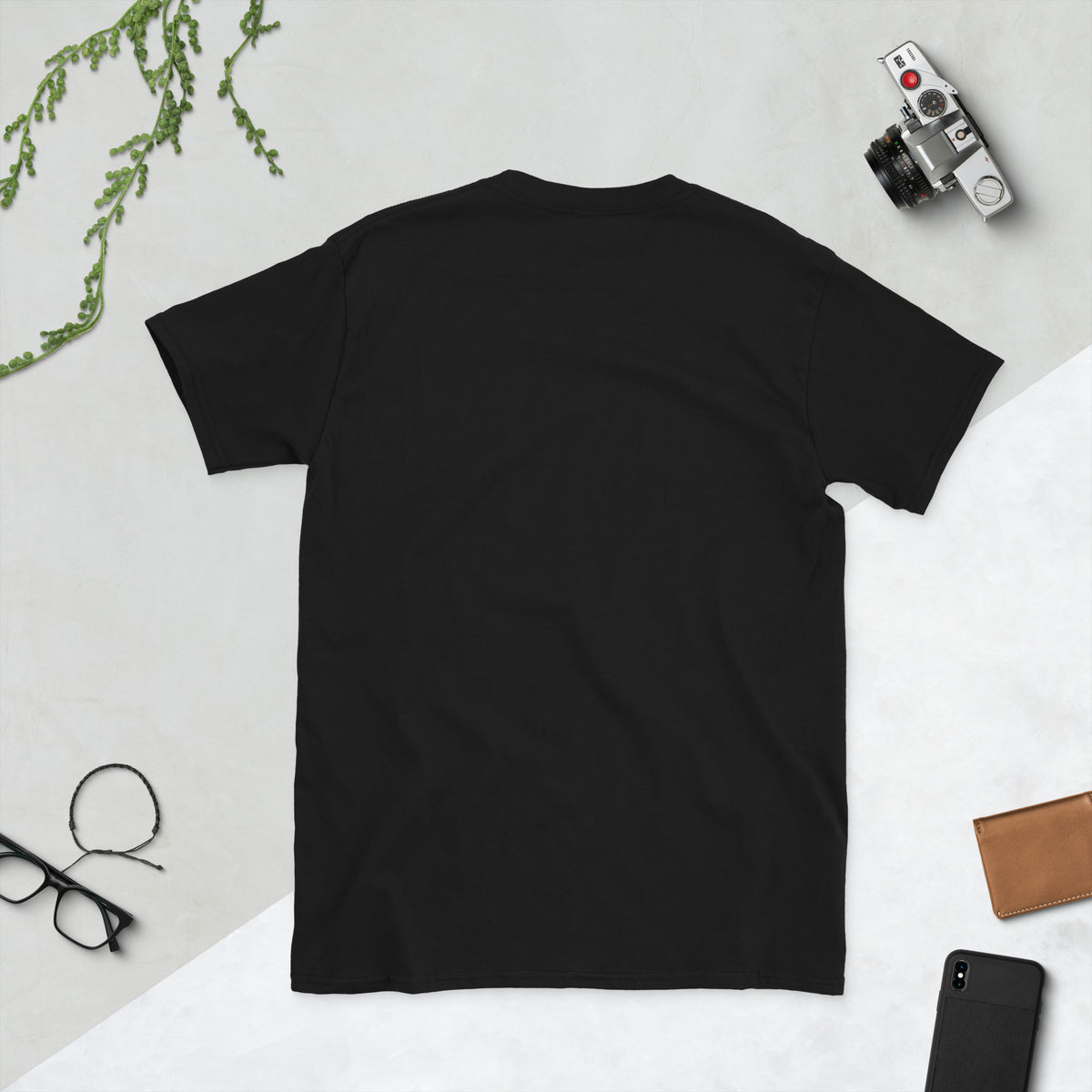 Back of the black Where the Cinders Breathe t-shirt, plain with no print